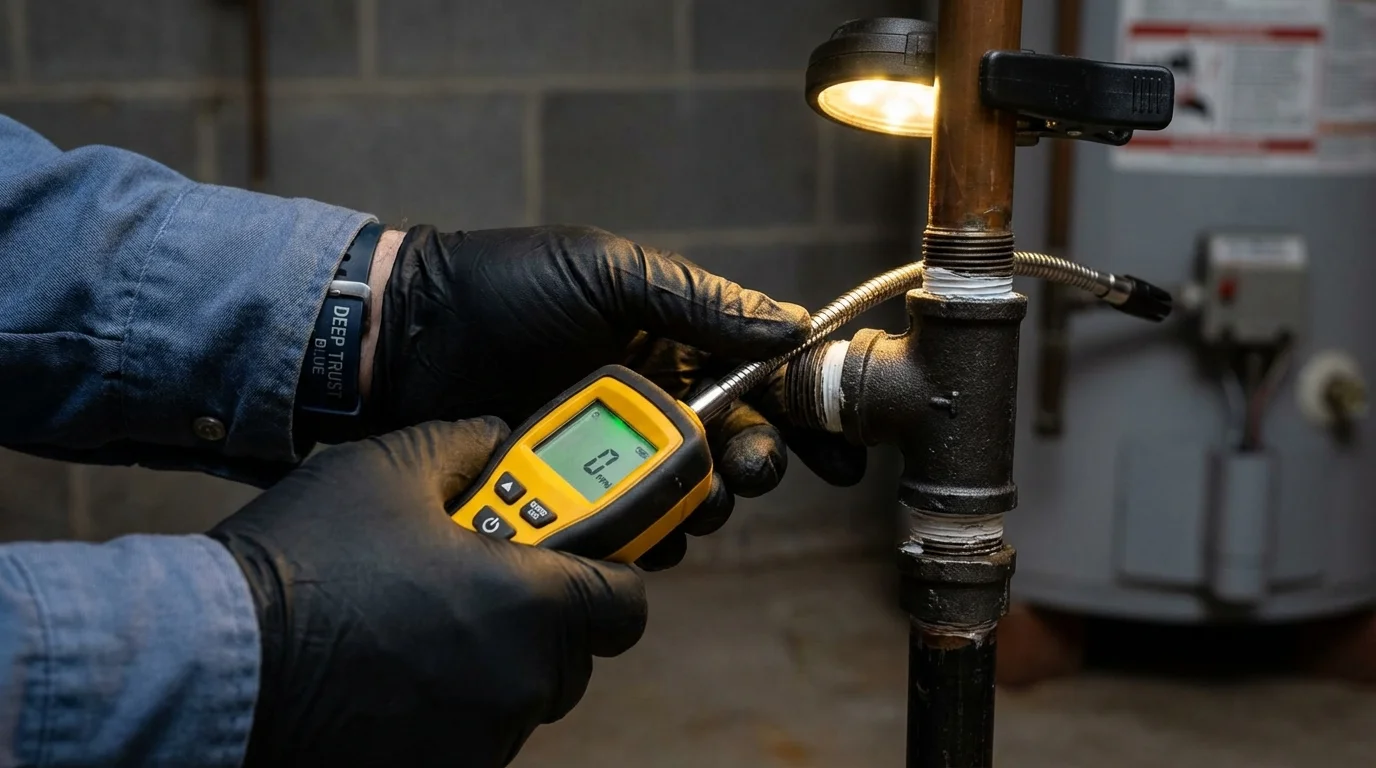 Gas leak detection with electronic sniffer by Johns Plumbing LLC in Green Bay