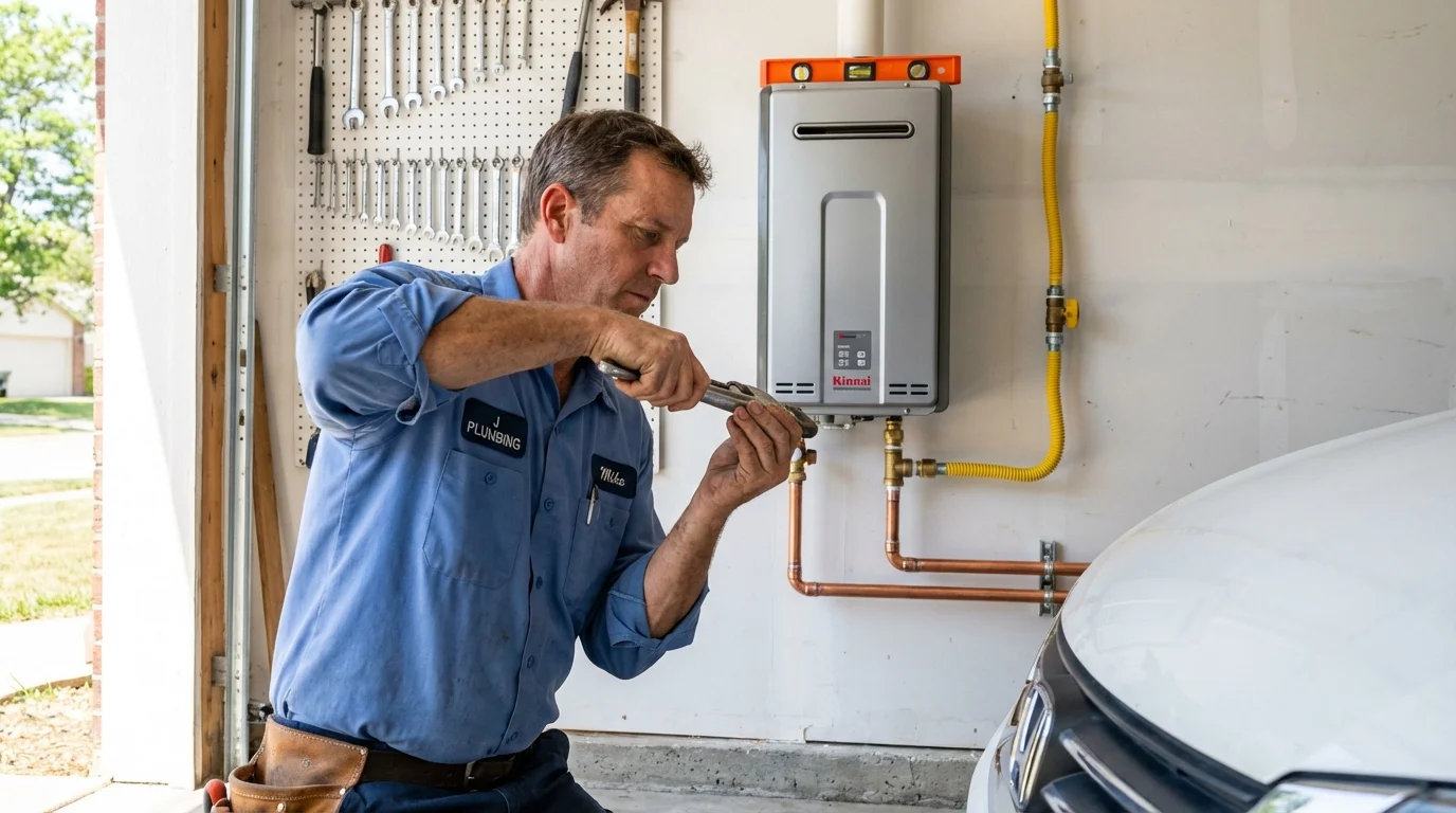 Tankless water heater installation by a Johns Plumbing LLC plumber in Green Bay